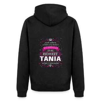 Votre Altesse Tania entre dans la pièce - Veste à capuche bio Premium Unisexe - noir - Dos - Nico (187cm)