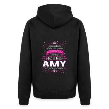 Your Highness Amy enters the room - Unisex Premium Organic Zip Hoodie - black - Back - Nico (187cm)