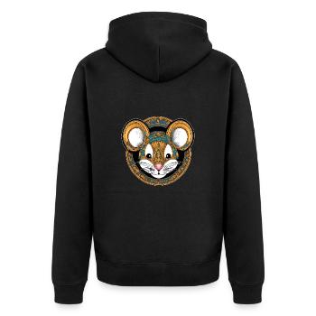 Eine Maus im Einsatz - Unisex Premium Bio Zip Hoodie - Schwarz - Hinten - Nico (187cm)