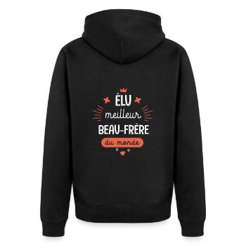 Meilleur Beau-frère du monde Cadeau Beau frère - Veste à capuche bio Premium Unisexe - noir - Dos - Nico (187cm)