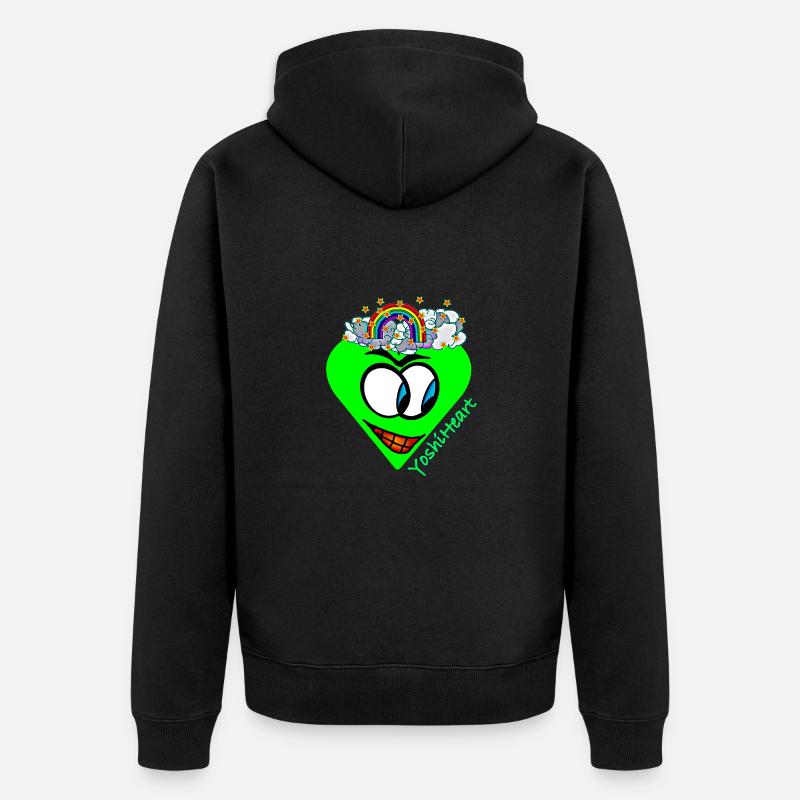 YoshiHeart - Edition 1 - Coeur vert - Veste à capuche bio Premium Unisexe - noir