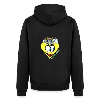 YoshiHeart - Edition 1 - Heart yellow - Unisex Premium Organic Zip Hoodie - black - Back - Nico (187cm)