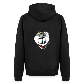 YoshiHeart - Edition 1 - Heart white - Unisex Premium Organic Zip Hoodie - black - Back - Nico (187cm)