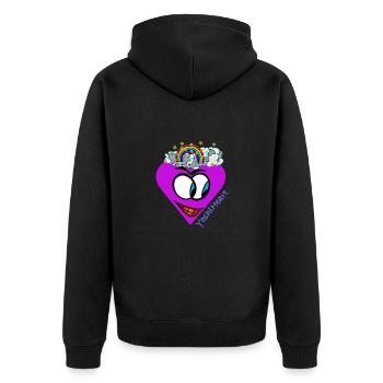 YoshiHeart - Edition 1 - Heart purple - Unisex Premium Organic Zip Hoodie - black - Back - Nico (187cm)