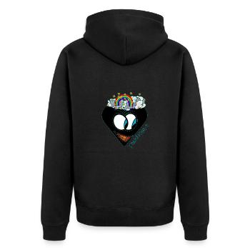 YoshiHeart - Edition 1 - Heart black - Unisex Premium Organic Zip Hoodie - black - Back - Nico (187cm)