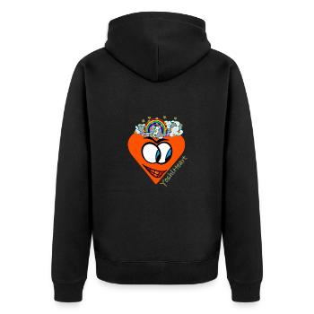 YoshiHeart - Edition 1 - Heart orange - Unisex Premium Organic Zip Hoodie - black - Back - Nico (187cm)