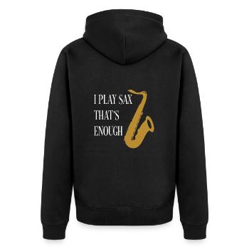 Je joue du saxophone - ça suffit - Veste à capuche bio Premium Unisexe - noir - Dos - Nico (187cm)