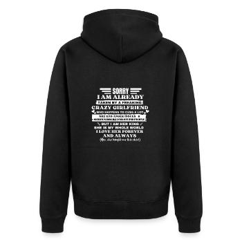 Désolé, je suis déjà pris par une fille folle effrayante - Veste à capuche bio Premium Unisexe - noir - Dos - Nico (187cm)