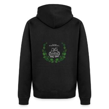 Hopfen Natürlich - Unisex Premium Bio Zip Hoodie - Schwarz - Hinten - Nico (187cm)