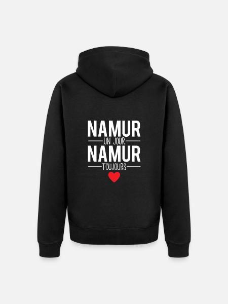 Namur un jour namur toujours cadeau namurois - Veste à capuche bio Premium Unisexe - noir