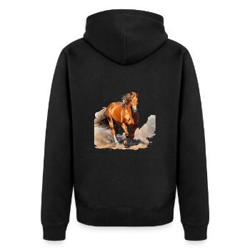 Les chevaux méritent le respect - Veste à capuche bio Premium Unisexe - noir - Dos - Nico (187cm)