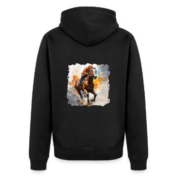 Les courses de chevaux ont une longue tradition - Veste à capuche bio Premium Unisexe - noir - Dos - Nico (187cm)