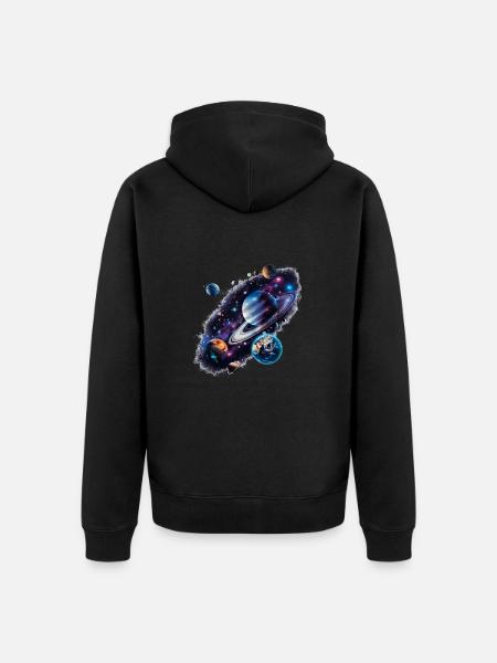 The universe, a fascinating journey - Unisex Premium Organic Zip Hoodie - black