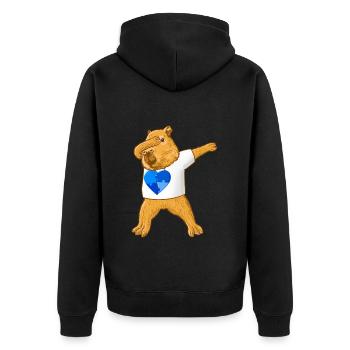 Capybara Autism Signs Creating Awareness - Veste à capuche bio Premium Unisexe - noir - Dos - Nico (187cm)
