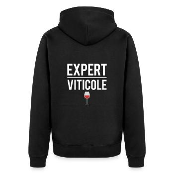 Expert viticole vin vigne vigneron humour - Veste à capuche bio Premium Unisexe - noir - Dos - Nico (187cm)