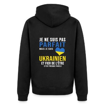 ukraine ukrainien parfait drapeau ukraine - Veste à capuche bio Premium Unisexe - noir - Dos - Nico (187cm)