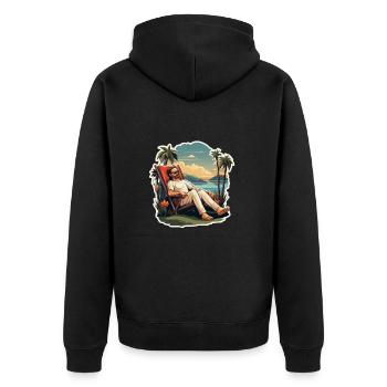 Détente Vacances Homme - Veste à capuche bio Premium Unisexe - noir - Dos - Nico (187cm)