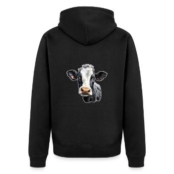 Tête de vache - Veste à capuche bio Premium Unisexe - noir - Dos - Nico (187cm)