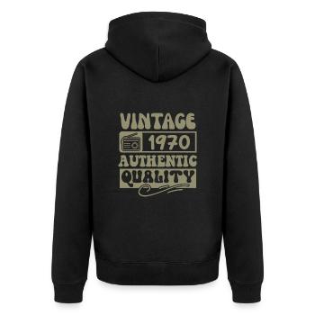 Authentic 1970 Millésime 1970 - Vintage 1970 Rétro - Veste à capuche bio Premium Unisexe - noir - Dos - Nico (187cm)