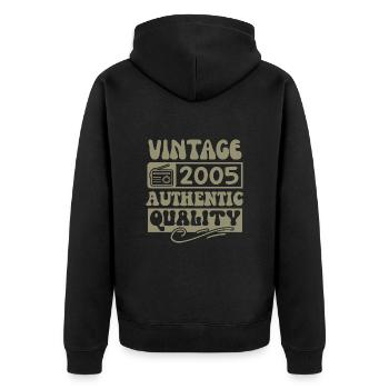 Authentic 2005 Millésime 2005 - Vintage 2005 Rétro - Veste à capuche bio Premium Unisexe - noir - Dos - Nico (187cm)