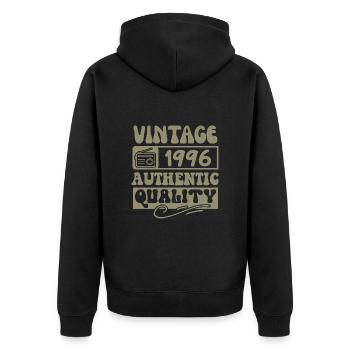 Authentic 1996 Vintage 1996 - Vintage 1996 Retro - Unisex Premium Organic Zip Hoodie - black - Back - Nico (187cm)