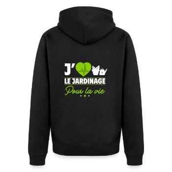 J'aime le jardinage – une passion pour la vie ! - Veste à capuche bio Premium Unisexe - noir - Dos - Nico (187cm)