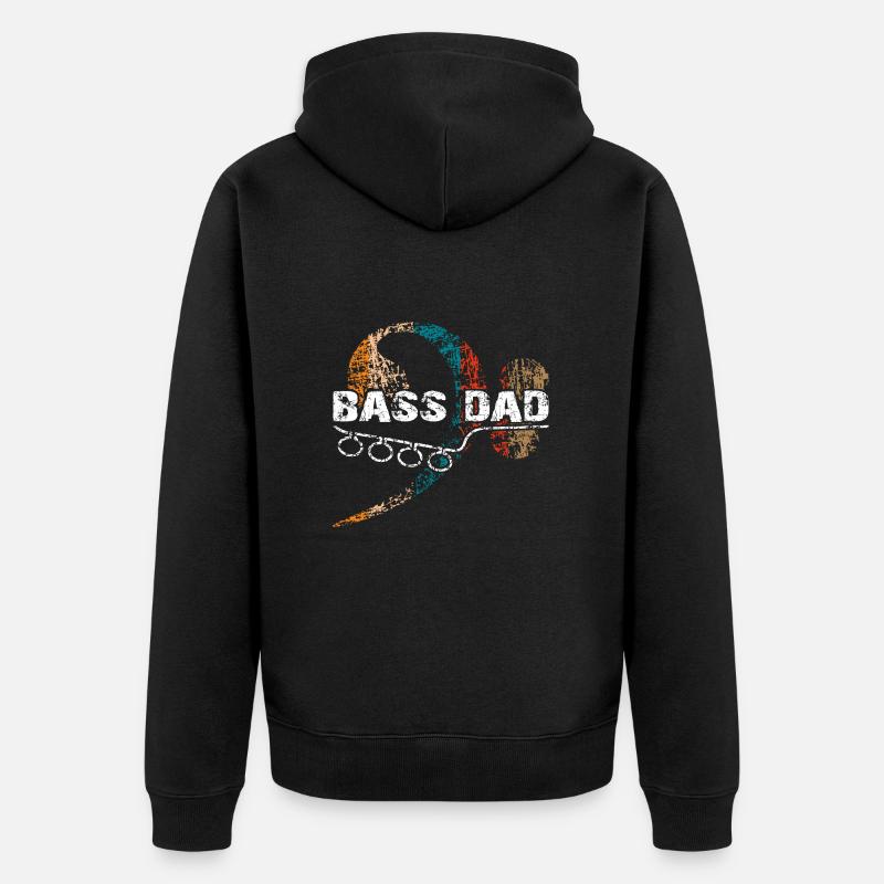 Papa joue de la basse - Veste à capuche bio Premium Unisexe - noir