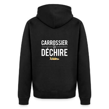 Carrossier qui déchire métier garagiste humour - Veste à capuche bio Premium Unisexe - noir - Dos - Nico (187cm)