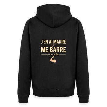 J'en ai marre je me barre à la salle coach humour - Veste à capuche bio Premium Unisexe - noir - Dos - Nico (187cm)