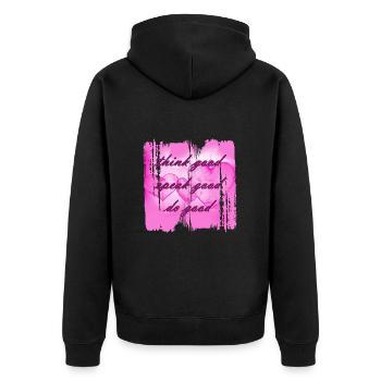 Pensez bien 2 - Veste à capuche bio Premium Unisexe - noir - Dos - Nico (187cm)