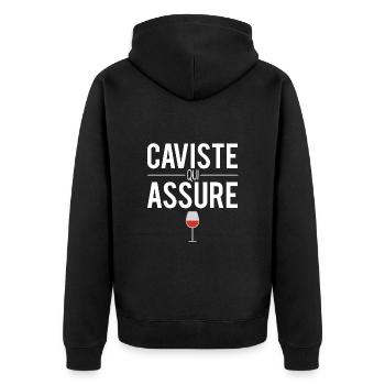 Caviste qui assure vin métier profession - Veste à capuche bio Premium Unisexe - noir - Dos - Nico (187cm)
