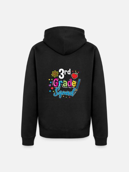 3rd Grade Squad Teacher - Unisex Premium Organic Zip Hoodie - black