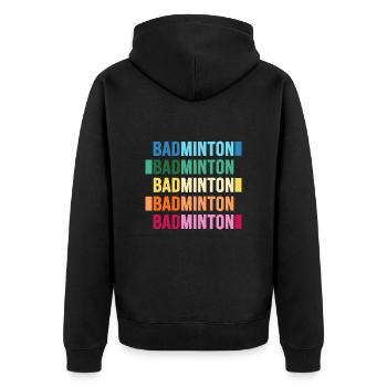 badminton badminton-dream badminton - Unisex Premium Organic Zip Hoodie - black - Back - Nico (187cm)