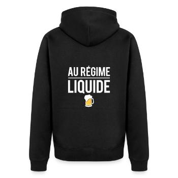 Au régime liquide blague bière apéro humour - Veste à capuche bio Premium Unisexe - noir - Dos - Nico (187cm)