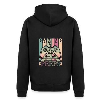 Jouer avec mon joueur de jeu amusant de Pâques - Veste à capuche bio Premium Unisexe - noir - Dos - Nico (187cm)
