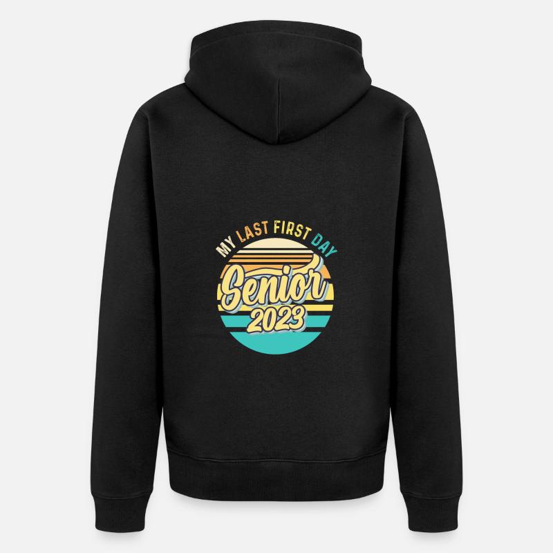 Mon dernier premier jour de classe senior de 2023 - Veste à capuche bio Premium Unisexe - noir