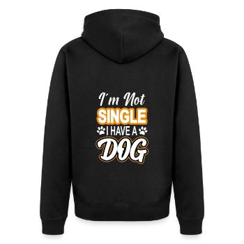 I'm not single i have a dog T-Shirt - Unisex Premium Bio Zip Hoodie - Schwarz - Hinten - Nico (187cm)