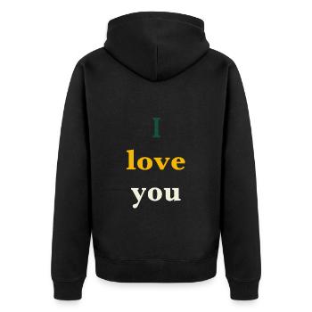 Je t'aime - Veste à capuche bio Premium Unisexe - noir - Dos - Nico (187cm)