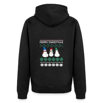 Merry Christmas Frohe Weihnachten - Unisex Premium Organic Zip Hoodie - black - Back - Nico (187cm)
