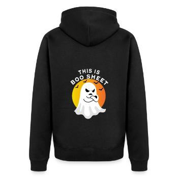 Halloween - Ghost this is boo sheet - Veste à capuche bio Premium Unisexe - noir - Dos - Nico (187cm)