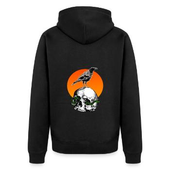 Squelette de crâne Corneille - Veste à capuche bio Premium Unisexe - noir - Dos - Nico (187cm)