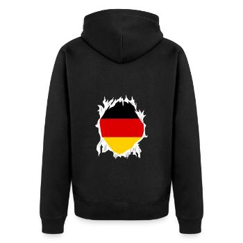 Germany Flag Gift Country german German - Unisex Premium Organic Zip Hoodie - black - Back - Nico (187cm)
