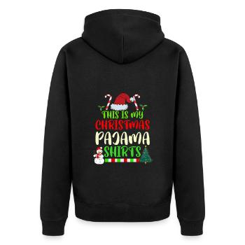 Ma chemise de pyjama de Noël Guirlande de lumières - Veste à capuche bio Premium Unisexe - noir - Dos - Nico (187cm)
