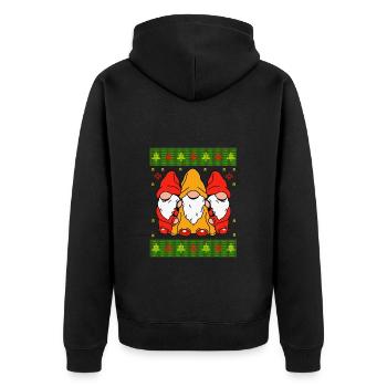 Gnome de Noël nordique Elfes Gnome Gnome Cadeau - Veste à capuche bio Premium Unisexe - noir - Dos - Nico (187cm)