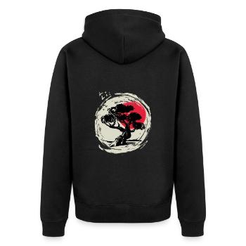 Bonsai Art Japanese Sunset - Unisex Premium Organic Zip Hoodie - black - Back - Nico (187cm)