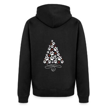 Joyeux Noël chien sapin de Noël - Veste à capuche bio Premium Unisexe - noir - Dos - Nico (187cm)