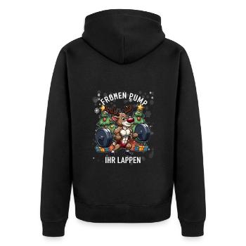 Merry pompe son rag bodybuilder renne puissance - Veste à capuche bio Premium Unisexe - noir - Dos - Nico (187cm)