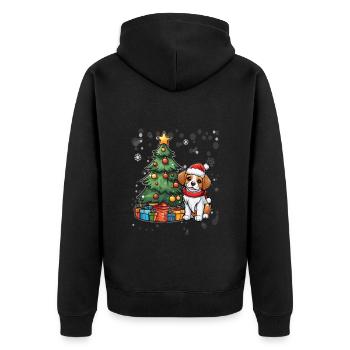 Chien Noël Chien Amour Chien Maman Noël - Veste à capuche bio Premium Unisexe - noir - Dos - Nico (187cm)