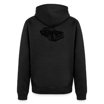 Chevy Cadilac / Muscle Car 02_schwarz - Unisex Premium Bio Zip Hoodie - Schwarz - Hinten - Nico (187cm)