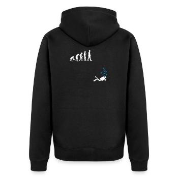 Tauchen Shirt Evolution Taucher Geschenk lustig - Unisex Premium Bio Zip Hoodie - Schwarz - Hinten - Nico (187cm)